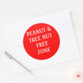 Sticker Rond Zone sans arachide et noix d'arbre (Enveloppe)
