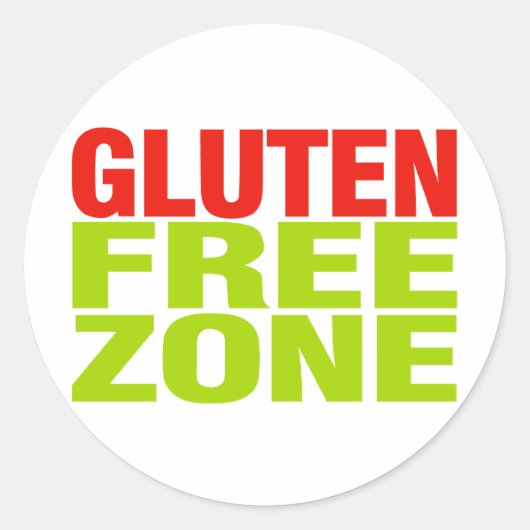 Sticker Rond Zone sans gluten (maladie coeliaque) (Devant)