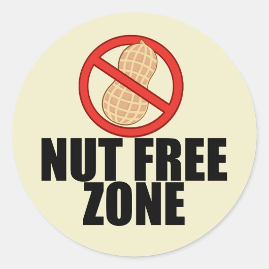 Sticker Rond Zone sans noix Cool Peanut Sensibilisation à l'all (Devant)