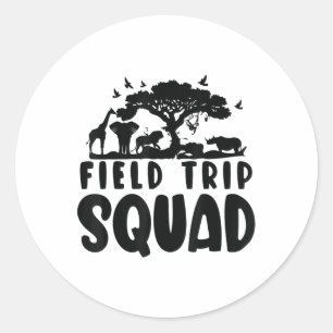 Sticker Rond Zoo Chemise De Voyage De Terrain Pour Les Enseigna