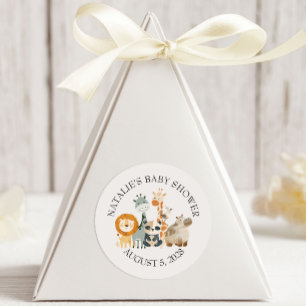 Sticker Rond Zoo Safari Nursery Animaux Baby shower