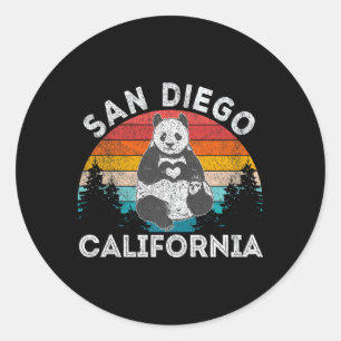 Sticker Rond Zoo San Diego Panda Californie