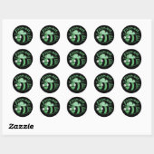 Sticker Rond Zoom-bee Funny Zombie Bee Pun Dark BG (Feuille)