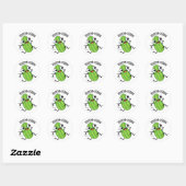 Sticker Rond Zoom-cchini Funny Zucchini Pun (Feuille)