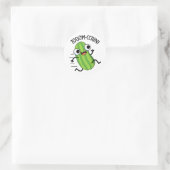 Sticker Rond Zoom-cchini Funny Zucchini Pun (Sac)