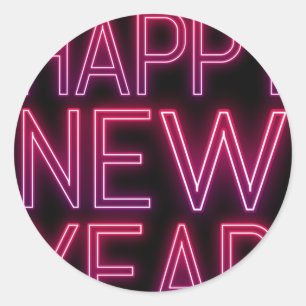 Sticker Rond Zoom dans Purple Gradient Nouvel An