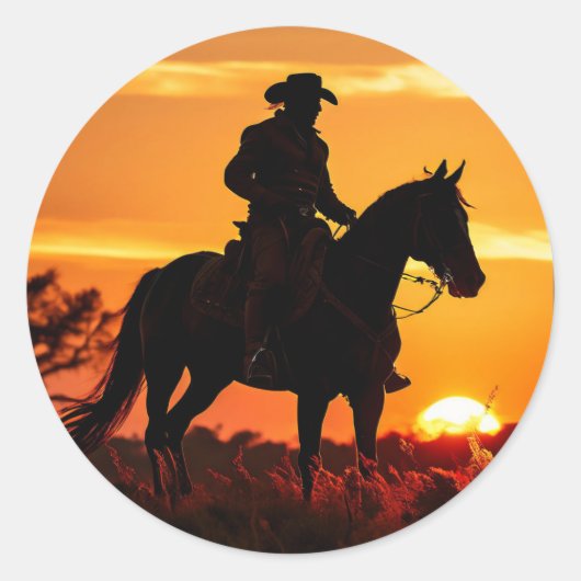 Sticker Rond ZOYNK Cowboy Sunset 0023384 (Devant)