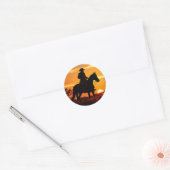 Sticker Rond ZOYNK Cowboy Sunset 0023384 (Enveloppe)