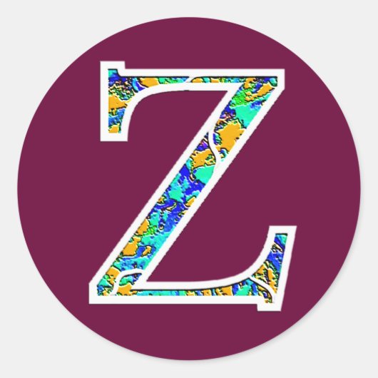 Sticker Rond Zz Monogramme éclairé (Devant)