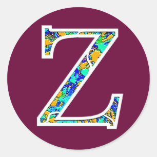 Sticker Rond Zz Monogramme éclairé