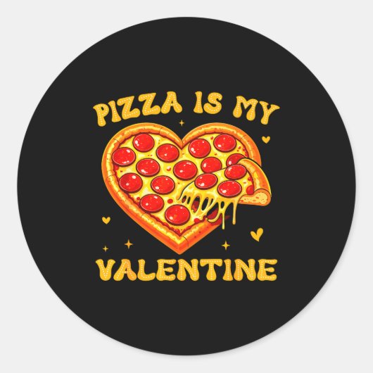 Sticker Rond Zza Is My Valentine Funny Valentines Day Heart  (Devant)