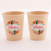 Sticker ronde de fête d'anniversaire hawaïenne tro