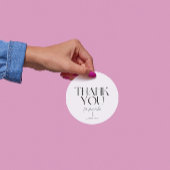 Sticker ronde minimaliste en Merci blanc