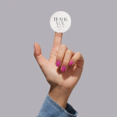 Sticker ronde minimaliste en Merci blanc