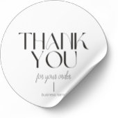 Sticker ronde minimaliste en Merci blanc