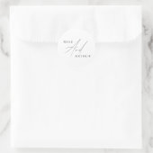 Sticker ronde minimaliste Mariage de script classi (Sac)