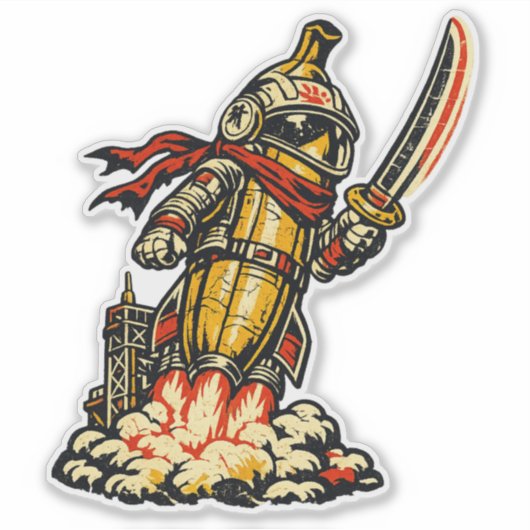 Sticker Ronin de la fusée banane — Explorateur de l'espace (Devant)