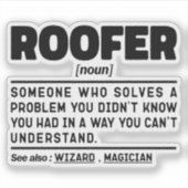 Sticker Roofer Noun Définition Toiture Entrepreneur Cool P (Devant)