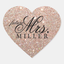 Sticker - Roos Gold Glitter Heart Fab future Mrs.