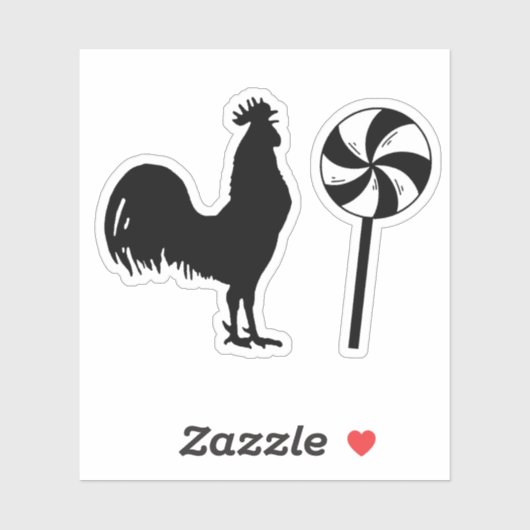 Sticker Rooster Lollipop (Feuille)