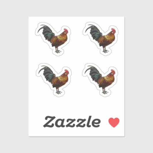 Sticker Rooster radiant (Feuille)