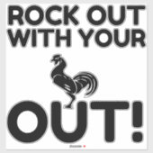 Sticker Rooster Rock Out (Feuille)