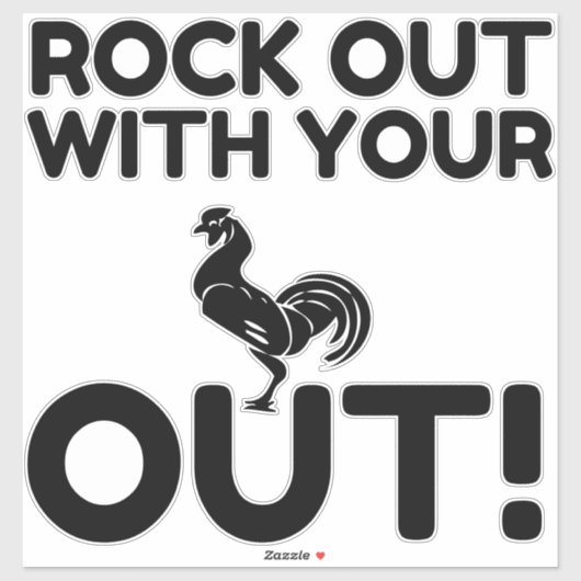 Sticker Rooster Rock Out (Feuille)