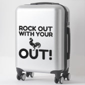 Sticker Rooster Rock Out (Sur valise)