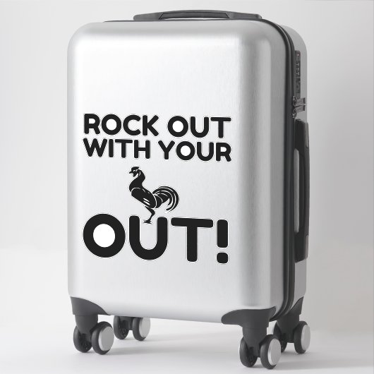 Sticker Rooster Rock Out (Sur valise)