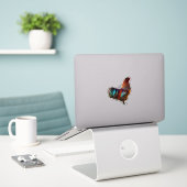 Sticker Rooster Vibrant - Agritourisme (Ordinateur portable sur le bureau)