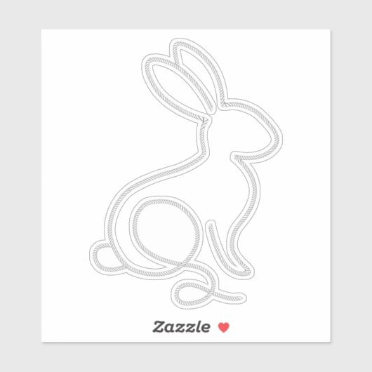 Sticker Rope Lapin Lapin Minimal Moderne 1er Anniversaire (Feuille)