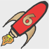 Sticker Roquette sur un arrière - plan clair (Devant)