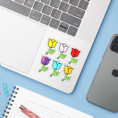 Sticker rose (Ordinateur portable avec iPhone)