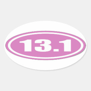 Sticker rose 13.1 Sticker en demi-marathon rose