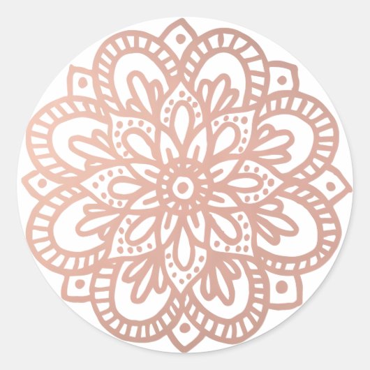 Sticker rose à fleurs Mandala (Devant)