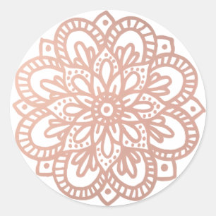 Sticker rose à fleurs Mandala