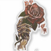Sticker Rose à main squelettique (Devant)
