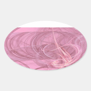 Sticker rose Abstrait fractal ovale