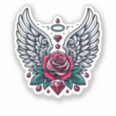 Sticker Rose & ailes d'ange (Recto)