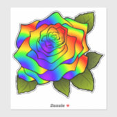 Sticker Rose arc-en-ciel (Feuille)