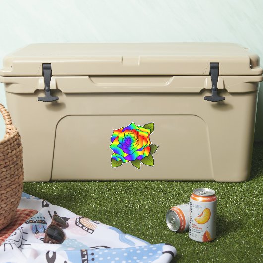 Sticker Rose arc-en-ciel (Glacière)