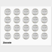 Sticker Rose argent et Mariage feuille argent (Feuille)