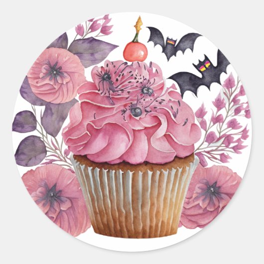 Sticker Rose avec Fleur et Chauve-souris  (Devant)