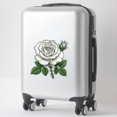 Sticker Rose Blanche Brillante (Sur valise)
