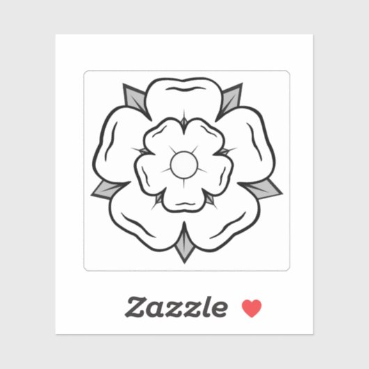 Sticker Rose blanche de York (Feuille)