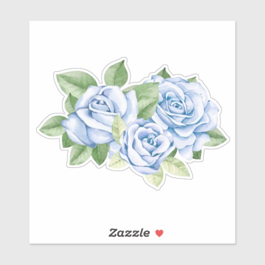 Sticker Rose bleu (Feuille)