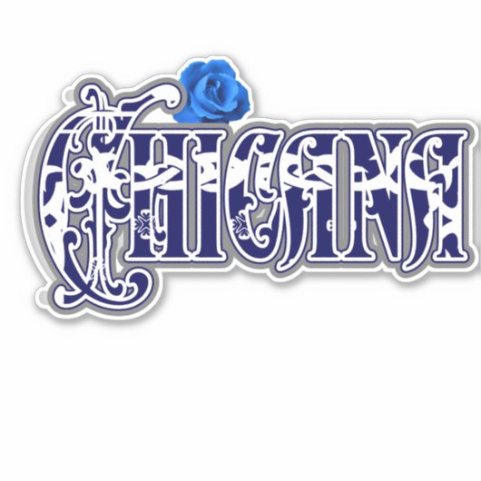Sticker Rose bleu Chicana (Devant)