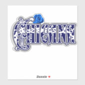 Sticker Rose bleu Chicana (Feuille)