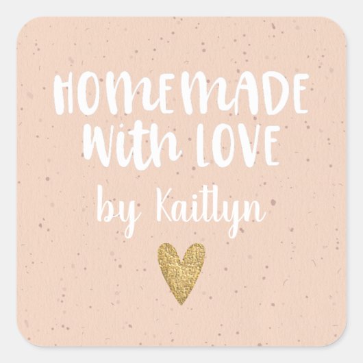 Sticker Rose Bleu Fabriqué Maison Avec Amour (Devant)