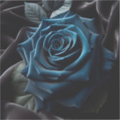Sticker Rose Bleue sur Velours Noir (Recto)
